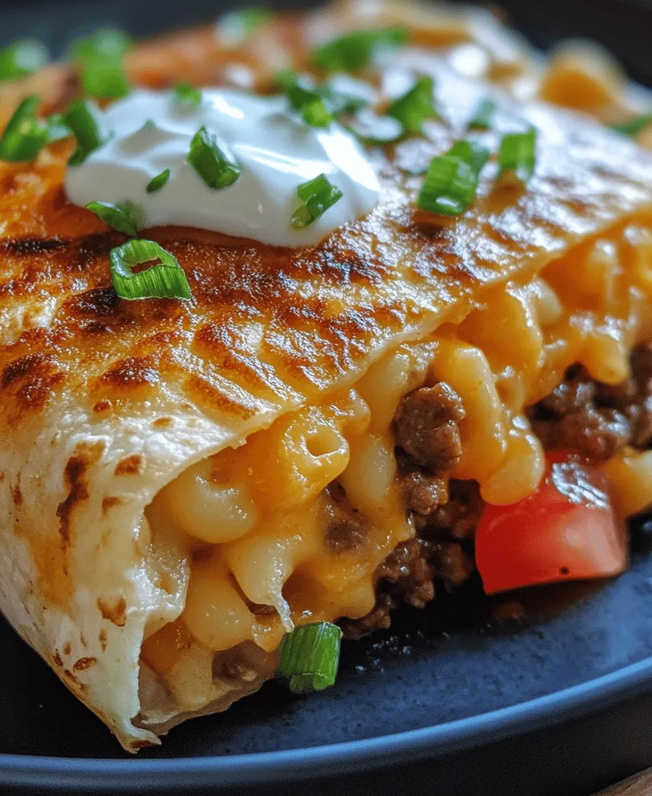 Explore the delightful fusion of flavors with our Mac & Cheese Beef Burrito recipe. This innovative dish combines the comforting essence of classic macaroni and cheese with the savory satisfaction of a hearty beef burrito. Imagine the creamy, cheesy goodness of mac and cheese enveloped in a warm tortilla, complemented by seasoned ground beef. It's a dish designed to satisfy your cravings while being easy to prepare, making it perfect for a family dinner or a fun gathering. Whether you're a seasoned cook or trying your hand in the kitchen for the first time, this dish promises to bring joy and warmth to your table.