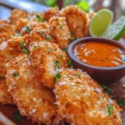 If you’re looking for a dish that tantalizes the taste buds while offering a delightful crunch, look no further than crunchy coconut chicken. This versatile dish perfectly blends crispy textures with rich flavors, making it an ideal choice for a family dinner, a party appetizer, or a satisfying meal prep option. The star of this recipe—chicken tenders—are coated in a luscious mixture of coconut and breadcrumbs, providing a satisfying crunch that will have everyone coming back for more.