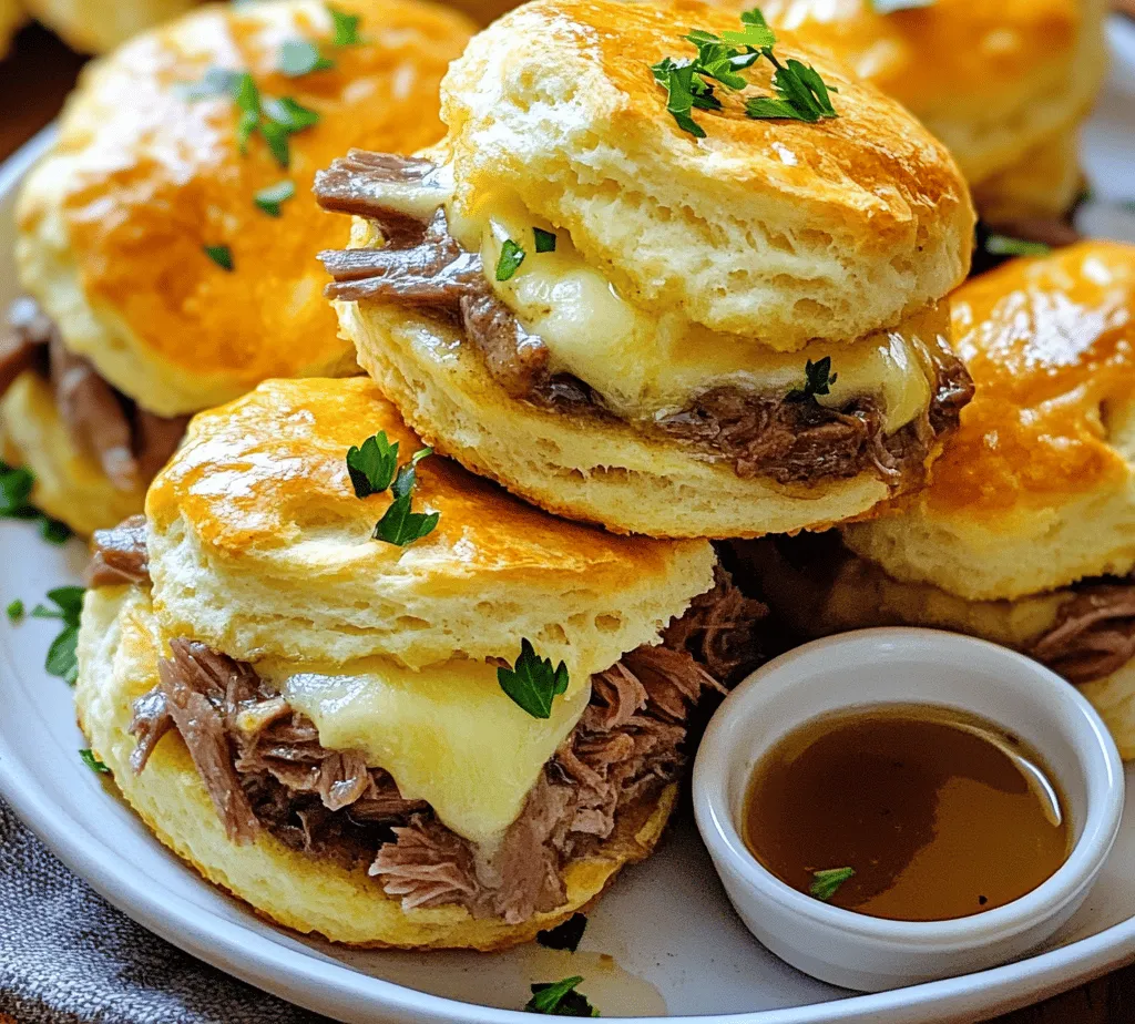 Imagine the comforting aroma of freshly baked biscuits wafting through your kitchen, mingling with the savory scent of tender roast beef simmering in a rich broth. This is the delightful experience that awaits you with French Dip Biscuits—a delicious fusion of two beloved comfort foods that brings the essence of a classic French dip sandwich into a flaky biscuit form. Perfect for family dinners, casual gatherings, or even a cozy night in, these biscuits are not just a meal; they are a celebration of flavor and comfort that everyone will love.