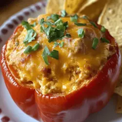 Buffalo chicken dip is renowned for its bold flavors, combining the heat of buffalo wing sauce with the creaminess of cheese and the heartiness of shredded chicken. By stuffing this delectable dip into sweet bell peppers, you’re elevating the experience into something even more delightful. The natural sweetness of the peppers balances the spicy kick of the buffalo sauce, creating a perfect harmony of taste in every bite.