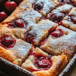 Cherry Delight Bars are a delicious dessert that captures the essence of summer with every bite. These bars combine the sweet and tart flavor of cherries with a soft, buttery base, making them a delightful option for any occasion, from potlucks to family gatherings. Not only are they a treat for the taste buds, but they also evoke a sense of nostalgia that takes many home bakers back to their childhood, when homemade desserts were the highlight of any gathering.