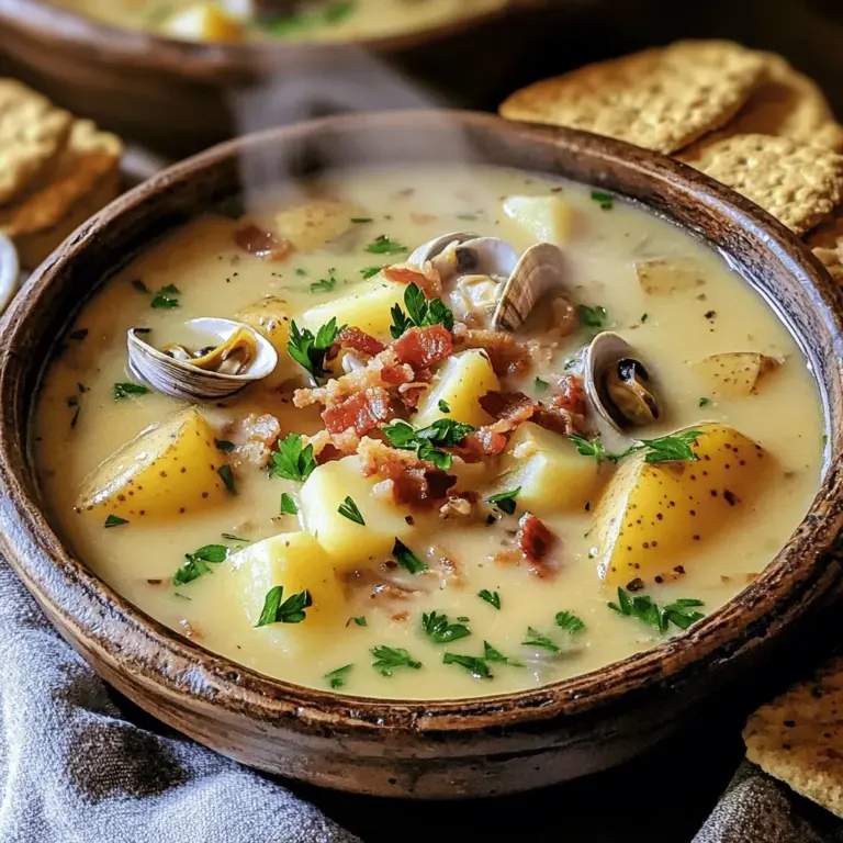 New England Clam Chowder is more than just a dish; it’s a warm embrace in a bowl that has captured the hearts of many. Originating from the northeastern United States, this creamy soup is a staple of coastal dining, celebrated for its rich flavors and hearty ingredients. With its roots deeply embedded in New England’s maritime culture, clam chowder embodies the essence of the Atlantic coast, bringing together the bounty of the sea and the warmth of home cooking. As you indulge in a bowl of this delightful chowder, you’re not just tasting a meal; you’re partaking in a regional tradition that has been cherished for centuries.