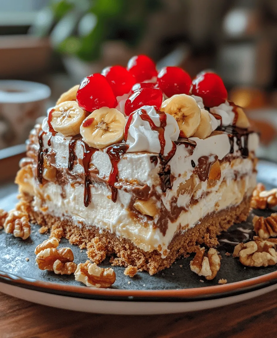 The No-Bake Banana Split Cake is a delightful dessert that brings the classic flavors of a banana split into a simple, no-bake treat. Perfect for warm days or when you're short on time, this cake combines layers of sweet, creamy, and fruity goodness without the fuss of baking. With its cool and refreshing qualities, it's the ideal dessert for family gatherings, potlucks, or simply to indulge in after dinner.