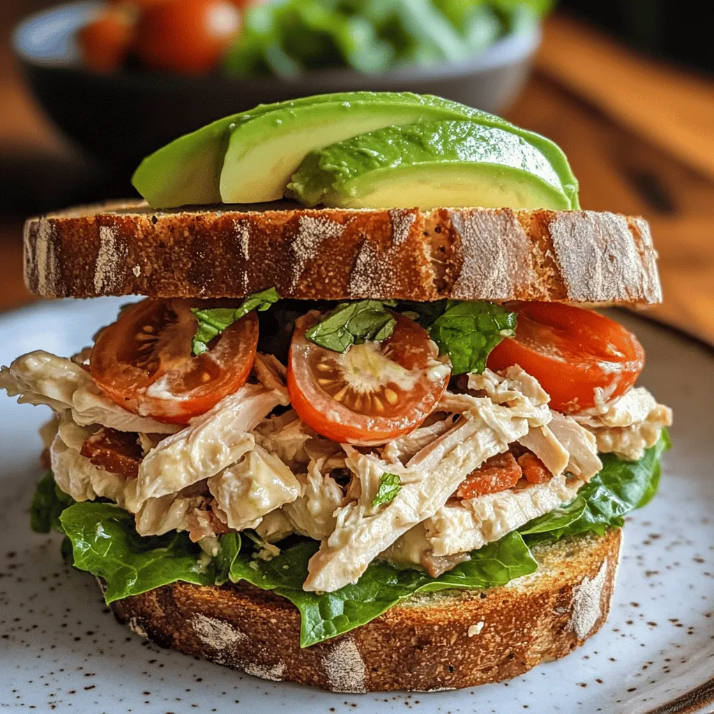 The Savory BLT Chicken Salad Sandwich is a delightful culinary creation that marries the classic flavors of a traditional BLT with the heartiness of a chicken salad. This recipe is not just a meal; it's a celebration of fresh ingredients, vibrant flavors, and satisfying textures, making it an ideal choice for lunch or a light dinner. Whether you’re preparing a meal for yourself or hosting a gathering, this sandwich is sure to impress with its deliciously balanced taste and easy preparation.