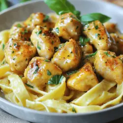 If you're on the hunt for a comforting and delicious meal that brings together the rich flavors of garlic butter chicken bites and the indulgent creaminess of parmesan pasta, look no further. The Garlic Butter Chicken Bites with Savory Creamy Parmesan Pasta is a dish that not only tantalizes the taste buds but also warms the heart. This delightful recipe is perfect for weeknight dinners, special occasions, or whenever you want to impress your family and friends with your culinary skills.