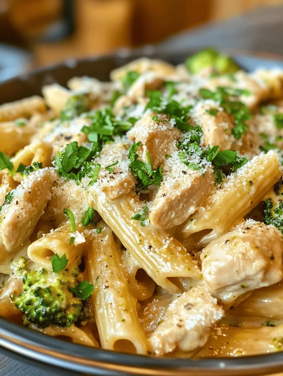 If you're in search of a comforting, hearty dish that can be whipped up in no time, look no further than Creamy Broccoli and Chicken Penne. This delightful pasta dish combines tender penne noodles with succulent chicken, vibrant broccoli, and a luscious cream sauce, making it a family favorite that appeals to both adults and children alike. With its creamy texture and rich flavors, this recipe not only satisfies your taste buds but also provides a nutritious meal option that can easily fit into a busy weeknight dinner routine.