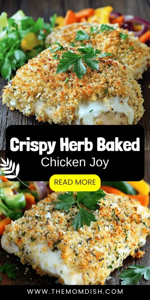 Discover the irresistible flavors of Crispy Herb-Crusted Oven Baked Chicken Breast, a healthy and mouthwatering dish that will become a family favorite. This recipe combines juicy chicken breasts with a crunchy panko and Parmesan crust, flavored with aromatic herbs. Perfect for any occasion, it's easy to customize and great for meal prep. Click through to explore this delicious recipe and elevate your dinner game today!