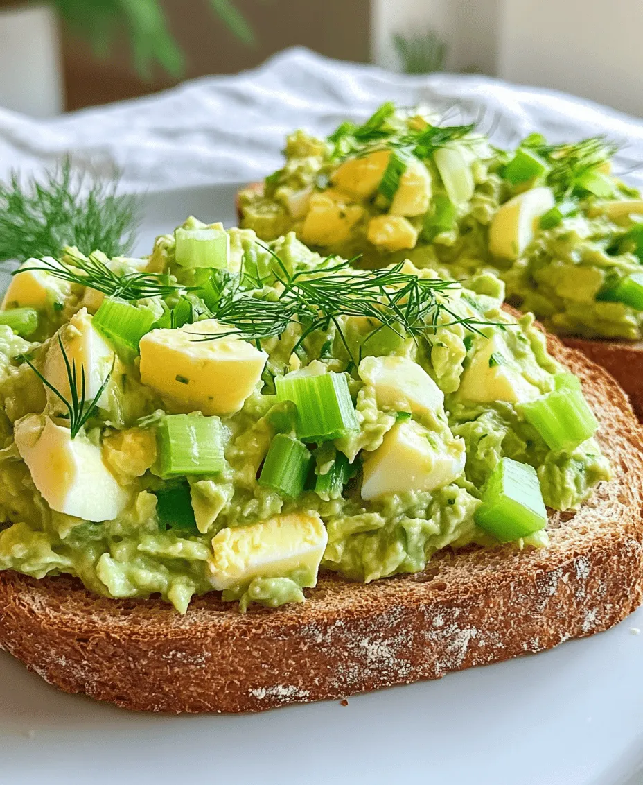 In the world of quick and nutritious meals, <strong>creamy avocado egg salad sandwiches</strong> stand out as a delightful and healthy alternative to the traditional egg salad. This innovative recipe combines the beloved flavors of classic egg salad with the creamy richness of ripe avocados, creating a dish that is not only delicious but also packed with nutrition. Whether you’re looking for a satisfying lunch, a picnic staple, or a wholesome snack, these sandwiches are versatile enough to fit any occasion.” /></p> <h3>Boiling the Eggs Perfectly</h3> <p>Achieving the ideal hard-boiled egg is crucial for your creamy avocado egg salad sandwiches. Start by placing your eggs in a single layer at the bottom of a saucepan. Fill the pot with cold water until the eggs are submerged by about an inch.</p> <p>Next, bring the water to a rolling boil over medium-high heat. Once boiling, cover the pot and remove it from the heat. Let the eggs sit in the hot water for about 9 to 12 minutes, depending on how well-done you prefer your yolks. For a slightly softer yolk, aim for 9 minutes; for a firmer yolk, go for 12 minutes.</p> <p>After the time is up, immediately transfer the eggs to an ice bath—this is simply a bowl filled with cold water and ice. Leaving them in the ice bath for at least 5 minutes will stop the cooking process and make peeling easier. Once cooled, gently tap the eggs on a hard surface to crack the shell, then peel under running water to help remove any stubborn bits.</p> <h3>Creating the Creamy Avocado Mixture</h3> <p>Now that you have your perfectly boiled eggs ready, it’s time to create the creamy avocado mixture that will serve as the base of your salad. Begin by cutting the ripe avocados in half and removing the pits. Scoop the flesh into a mixing bowl. To achieve the best consistency, use a fork or a potato masher to mash the avocados until smooth, leaving some small chunks for texture if you like.</p> <p>Once your avocado is perfectly mashed, it’s time to add the other key ingredients. Start with the boiled eggs; chop them coarsely or finely, depending on your preference. Fold the eggs into the avocado mixture gently to avoid breaking them down too much. Next, add in a dollop of Greek yogurt or mayonnaise to enhance creaminess, along with a squeeze of fresh lemon juice to brighten the flavors and prevent the avocado from browning.</p> <p>For seasoning, sprinkle in salt and freshly ground black pepper to taste. If you want to add a bit of kick, consider incorporating a dash of hot sauce or a pinch of cayenne pepper. Mixing all these ingredients together should create a vibrant green salad that is both creamy and full of flavor.</p> <h3>Mixing in Flavorful Ingredients</h3> <p>To elevate your creamy avocado egg salad, you can incorporate additional flavorful ingredients that suit your palate. Chopped fresh herbs, such as dill, chives, or parsley, can add a refreshing burst of flavor. A teaspoon of Dijon mustard can introduce a tangy element, while finely diced celery or red onion adds crunch and complexity to the salad.</p> <p>At this stage, tasting and adjusting is key. After mixing in your chosen ingredients, take a moment to sample the salad. If it feels like it needs more acidity, a little more lemon juice can do wonders. If you prefer a creamier texture, add an extra spoonful of yogurt or mayonnaise. Keep tasting until you find the perfect balance that satisfies your taste buds.</p> <h3>Assembling the Sandwiches</h3> <p>With your creamy avocado egg salad ready, it’s time to assemble the sandwiches. Choose your favorite bread—whole grain, sourdough, or even gluten-free options work beautifully. If you prefer a toasted sandwich, lightly toast the bread until golden brown for added crunch and flavor.</p> <p>Spread a generous amount of the avocado egg salad onto one slice of bread. If you want to add some contrasting texture, layer in crisp lettuce leaves such as romaine or butter lettuce. This will provide a delightful crunch to each bite. Top with another slice of bread and gently press down to help the sandwich hold together.</p> <p>For a gourmet touch, consider slicing the sandwich diagonally and serving it with toothpicks to secure it. You can also drizzle a bit of olive oil on the outside of the bread before toasting for an extra layer of flavor.</p> <h3>Serving Suggestions</h3> <p>These creamy avocado egg salad sandwiches are versatile and can be served in many delightful ways. Pair them with a light side salad made of mixed greens, cherry tomatoes, and a light vinaigrette for a refreshing lunch option. Alternatively, you can serve the sandwiches with a side of fresh fruit—slices of watermelon, berries, or a simple fruit salad would complement the dish nicely.</p> <p>For a heartier meal, consider adding a side of homemade sweet potato fries or baked chips. These options provide a satisfying crunch that balances the creaminess of the sandwich.</p> <h3>Nutritional Information</h3> <p>Understanding the nutritional content of your creamy avocado egg salad sandwiches can help you make informed choices. Here’s a rough breakdown of the nutritional value per sandwich, assuming one sandwich contains about 1/2 avocado, 2 boiled eggs, and a tablespoon of Greek yogurt or mayonnaise:</p> <p>– <strong>Calories</strong>: Approximately 350-400 calories</p> <p>– <strong>Protein</strong>: About 15-20 grams</p> <p>– <strong>Fats</strong>: Roughly 25 grams (healthy fats from avocado)</p> <p>– <strong>Carbohydrates</strong>: Around 30-35 grams (depending on the bread used)</p> <p>This sandwich is a great source of protein and healthy fats while providing a satisfying meal option that keeps you feeling full.</p> <h3>Storage Tips</h3> <p>If you find yourself with leftover creamy avocado egg salad, proper storage is essential to maintain freshness. Store the salad in an airtight container in the refrigerator. To keep the avocado from browning, press a piece of plastic wrap directly onto the surface of the salad before sealing the container. This will limit air exposure and help retain its vibrant green color.</p> <p>When stored correctly, the avocado egg salad will stay fresh for up to two days. However, it’s best enjoyed within the first 24 hours for optimal flavor and texture. If you plan to meal prep, consider boiling the eggs and mashing the avocado separately, then combining them just before serving.</p> <h3>Conclusion</h3> <p>Creamy avocado egg salad sandwiches are not just a delicious and satisfying meal option; they are also packed with nutrition and flavor. The combination of hard-boiled eggs and creamy avocado creates a rich, delightful filling that can be enjoyed any time of day. Whether you’re looking for a quick lunch, a picnic treat, or a light dinner, this recipe is both simple and versatile.</p> <p>Encouraging readers to experiment with different ingredients and serving options can make this recipe their own. Enjoy the wonderful blend of flavors and textures that come together in this delightful sandwich, and relish the health benefits of avocados and eggs in every bite!</p> </div>