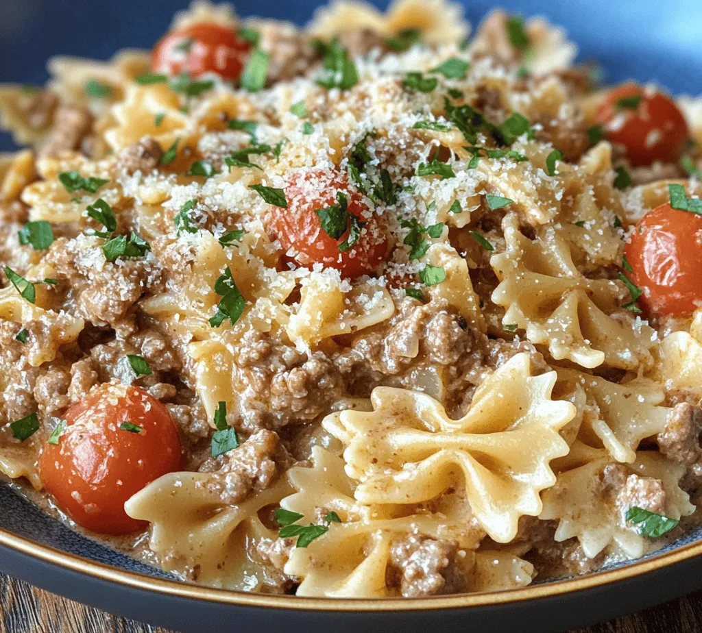 Creamy beef and bowtie pasta is more than just a meal; it's a heartwarming dish that embodies comfort and indulgence, perfect for family gatherings or a cozy night in. Imagine a plate filled with tender pasta enveloped in a luscious, creamy sauce, enriched with savory ground beef and accented by fresh ingredients. This recipe brings together simple yet flavorful elements to create a delightful dining experience that delights the senses and warms the heart.