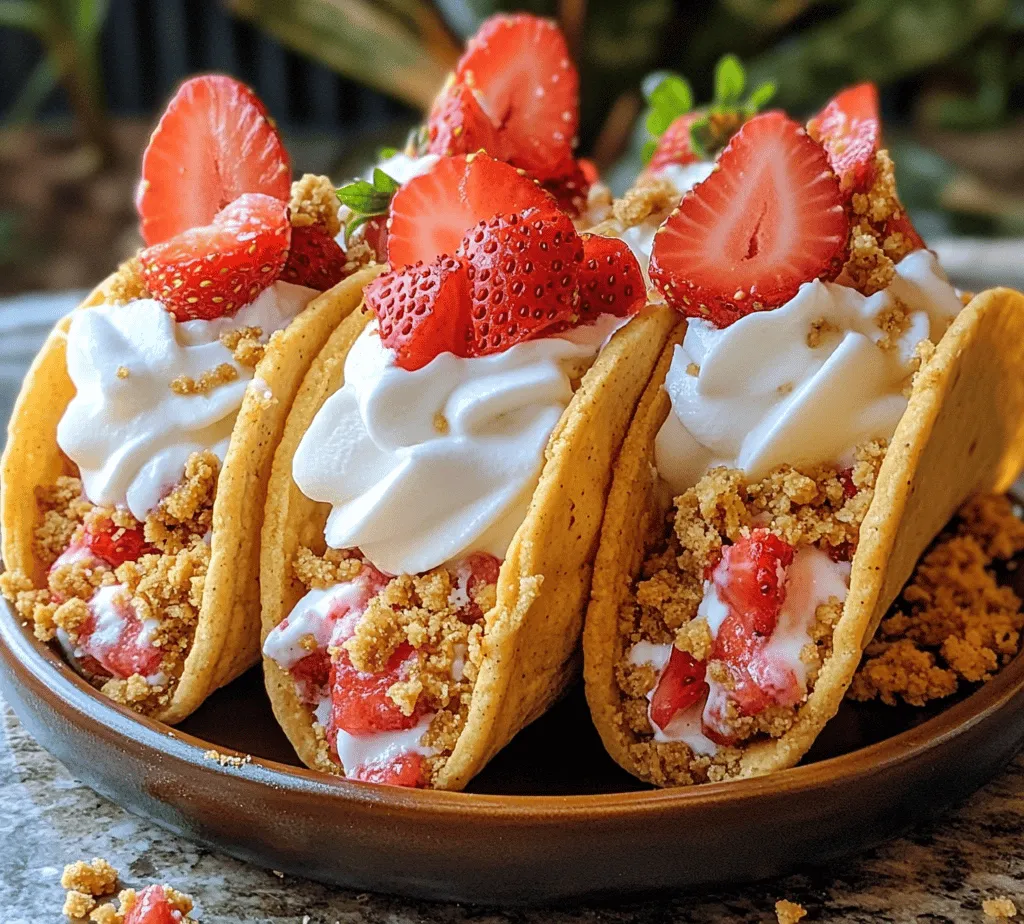 Dessert tacos have taken the culinary world by storm, transforming the way we think about sweet treats. This innovative twist on traditional tacos combines whimsical presentation with delicious flavors, making them a favorite at parties, gatherings, and casual family dinners alike. Among the most delightful variations is the Strawberry Crunch Cheesecake Taco, a mouthwatering fusion that elevates the classic cheesecake into a fun and portable dessert. Imagine a crispy graham cracker shell filled with rich cheesecake and topped with a strawberry crunch—it's a symphony of flavors and textures that promises to satisfy your sweet tooth in every bite.