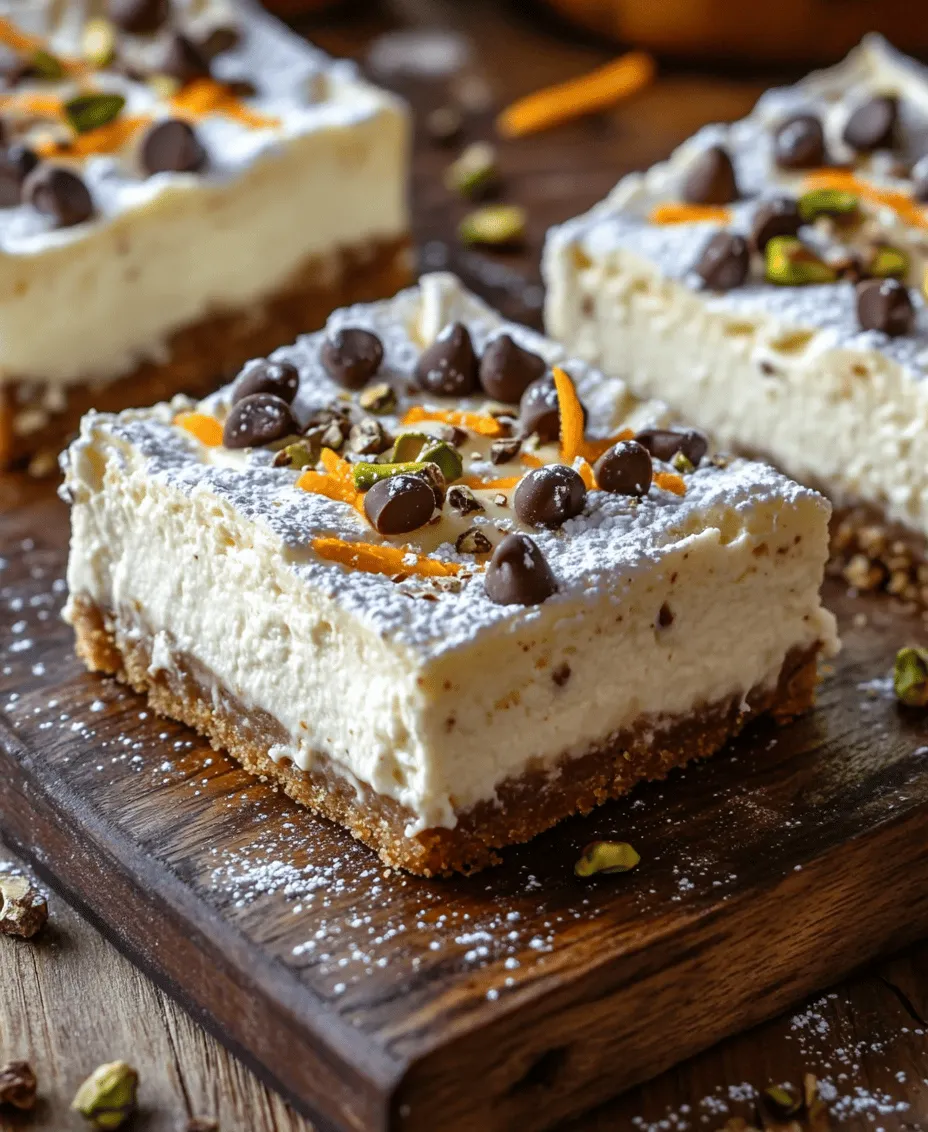 If you're a fan of desserts, you're likely familiar with the indulgent nature of cheesecake and the rich, satisfying flavors of Italian cannoli. Imagine combining these two beloved treats into one heavenly dessert—this is where Cannoli Cheesecake Bars come into play. This delightful recipe is a tribute to both classic Italian pastries and creamy cheesecakes, resulting in a dessert that is as visually stunning as it is delicious.