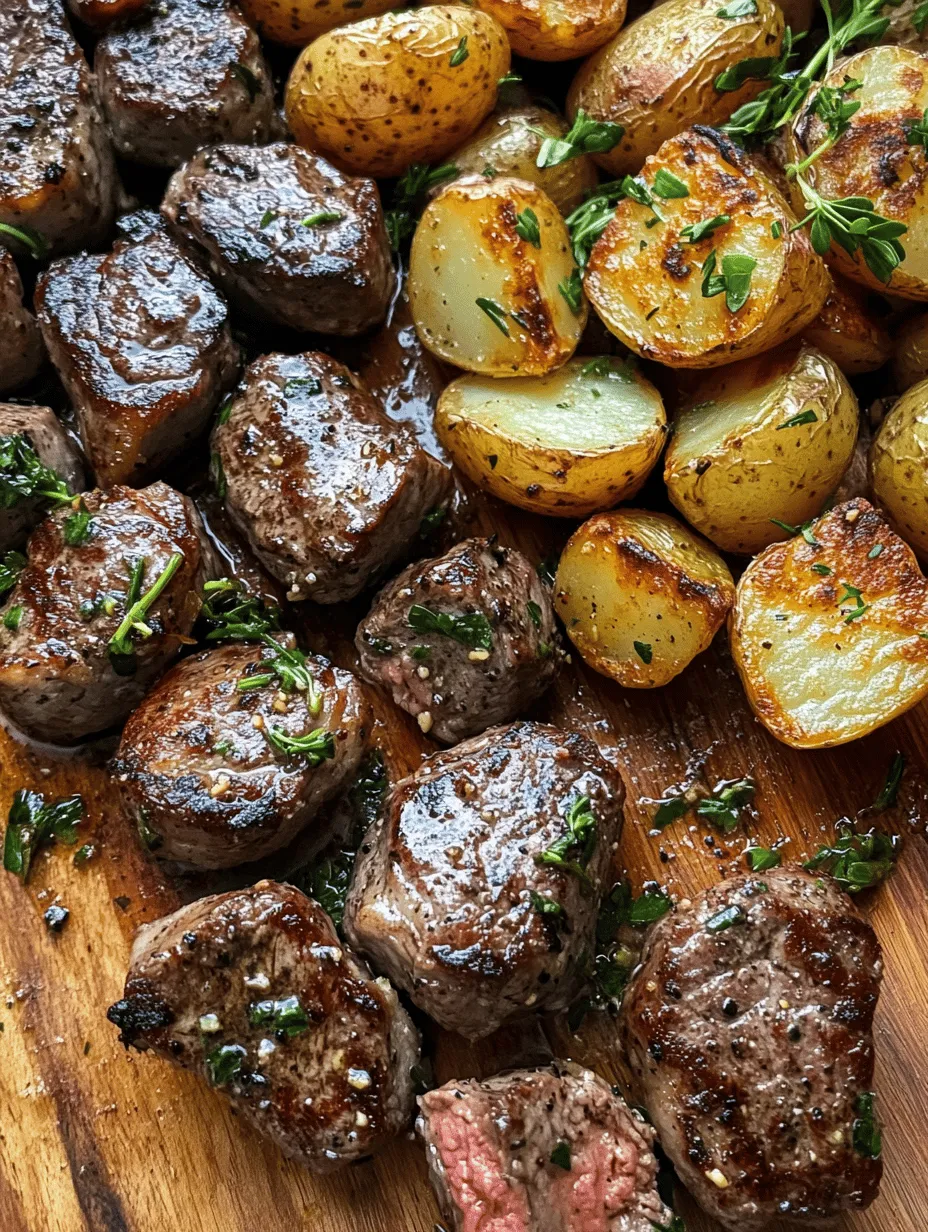 When it comes to weeknight dinners, finding a recipe that is both quick to prepare and satisfying can often feel like a daunting task. However, the Sizzling Garlic Butter Steak Bites and Crispy Potatoes recipe is here to change that. This dish features tender sirloin steak, infused with aromatic garlic and fresh herbs, paired with perfectly crispy baby potatoes. Not only does it come together in under an hour, but it also boasts a flavor profile that is sure to impress. Whether you are cooking for family or entertaining guests, this recipe is a surefire crowd-pleaser.