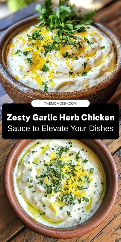 Elevate your meals with the Zesty Garlic Herb Chicken Dipping Sauce! This creamy, flavorful sauce made with Greek yogurt, garlic, and fresh herbs is the perfect companion for chicken, veggies, or sandwiches. Learn how to prepare this versatile sauce and explore its health benefits in our latest article. Your guests will be asking for the recipe! #DippingSauce #GarlicHerb #HealthyEating #ChickenRecipes #CookingTips #Yummy #FlavorExplosion #MealPrep