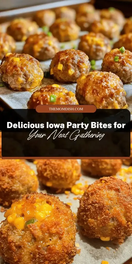 Looking for the perfect appetizer for your next gathering? Try Iowa Party Bites! These delightful, bite-sized snacks combine savory ground pork sausage, sharp cheddar, and cream cheese for a flavor explosion that's sure to impress. Easy to make and even easier to enjoy, they are perfect for potlucks, tailgating, or family reunions. Bring a taste of Iowa to your table and watch your guests rave! #IowaPartyBites #Appetizers #PartyFood #SnackIdeas #GatheringRecipes