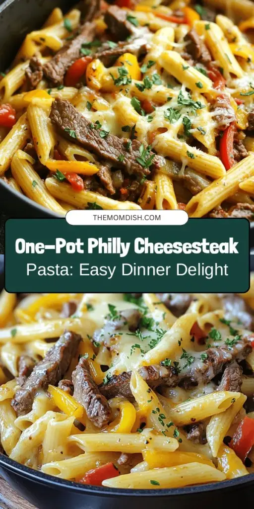 Discover the joy of one-pot cooking with this One-Pot Philly Cheesesteak Pasta recipe! Perfect for busy weeknights, this meal combines tender steak, sautéed peppers and onions, and creamy provolone in just one pot—so easy and delicious! Enjoy the rich flavors while minimizing cleanup. It's a comforting family favorite that everyone will love. Try it tonight for a flavorful, hassle-free dinner! #OnePotMeal #PhillyCheesesteak #PastaRecipe #EasyDinner #ComfortFood