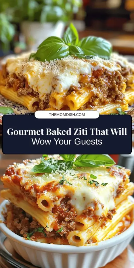 Elevate your dinner game with the Ultimate Million Dollar Baked Ziti, a creamy and flavorful take on the beloved classic! This dish is perfect for family gatherings or cozy nights in, featuring ziti pasta, a rich tomato sauce, and a blend of mouthwatering cheeses. Your guests will rave about the gourmet twist on this comforting favorite. Ideal for any occasion, this baked ziti brings warmth and satisfaction to the table. #BakedZiti #ComfortFood #DinnerIdeas #ItalianCuisine #CheesyGoodness #FoodieFavorites