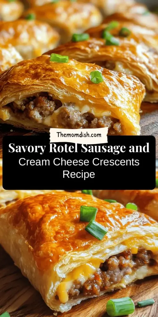 Discover the deliciousness of Rotel Sausage and Cream Cheese Crescents! Perfect for parties, game days, or family snacks, these flaky crescents are packed with savory sausage, creamy cheese, and zesty tomatoes. Simple to make and sure to impress, they'll be a crowd favorite at any gathering. Try this easy recipe today and elevate your appetizer game! #FingerFoods #Appetizers #CrescentRolls #Sausage #EasyRecipes #GameDaySnacks #PartyFood #ComfortFood