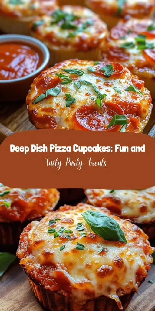 Discover a fun twist on classic deep dish pizza with these delectable deep dish pizza cupcakes! Perfect for parties, game days, or family meals, these mini delights feature a buttery cupcake base filled with gooey cheese, savory toppings, and a rich marinara sauce. Easy to customize, they're a hit with both kids and adults alike. Get the recipe now and impress your guests with these unique bites! #DeepDishPizzaCupcakes #Foodie #CookingFun #MiniPizzas #PartyFood #HomemadeDelight