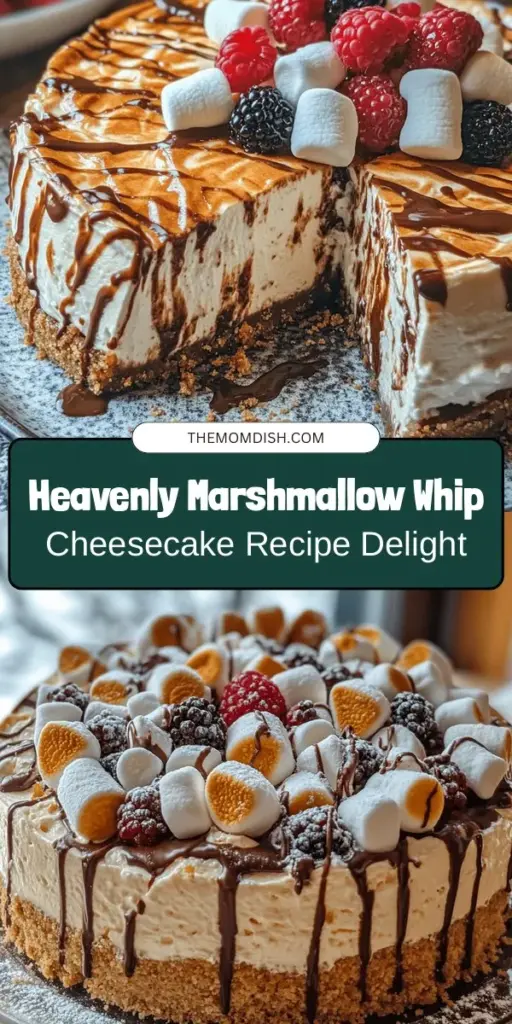 Discover the heavenly delight of Marshmallow Whip Cheesecake! This light and airy dessert features a creamy filling with fluffy marshmallow flavor, making it a perfect showstopper for any occasion. With a crunchy graham cracker crust and rich cream cheese base, each slice is a delightful balance of sweetness and tang. Ideal for celebrations or family dinners, this cheesecake is sure to impress! #Cheesecake #Dessert #Baking #MarshmallowWhip #SweetTreats #Indulge #YummyRecipes