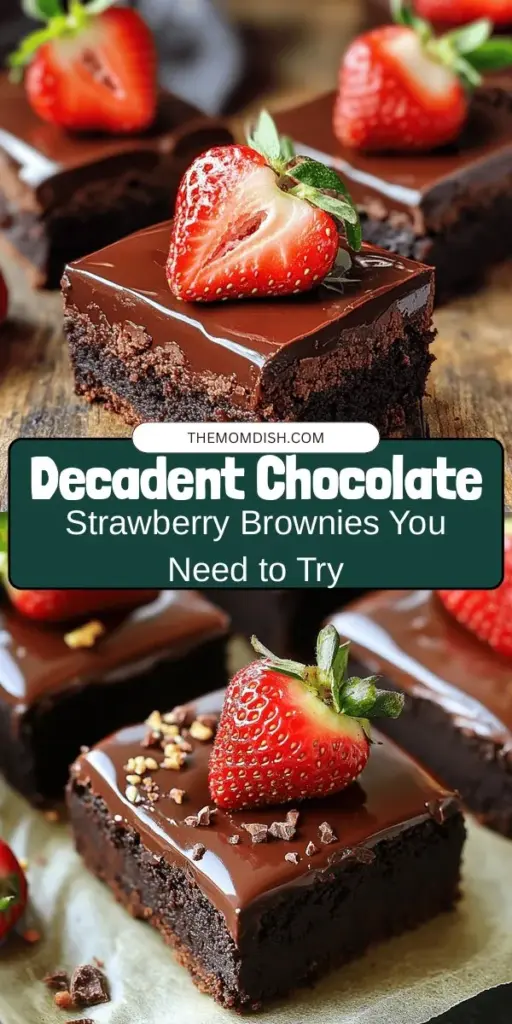 Indulge in the ultimate dessert experience with these decadent chocolate-covered strawberry brownies! This easy-to-follow recipe combines rich, fudgy brownies topped with luscious chocolate ganache and fresh strawberries, making it perfect for any occasion. Impress your family and friends with this stunning treat that is both beautiful and delicious. Elevate your dessert game today! #Brownies #ChocolateCoveredStrawberries #BakingIdeas #DessertRecipes #SweetTreats #Foodie