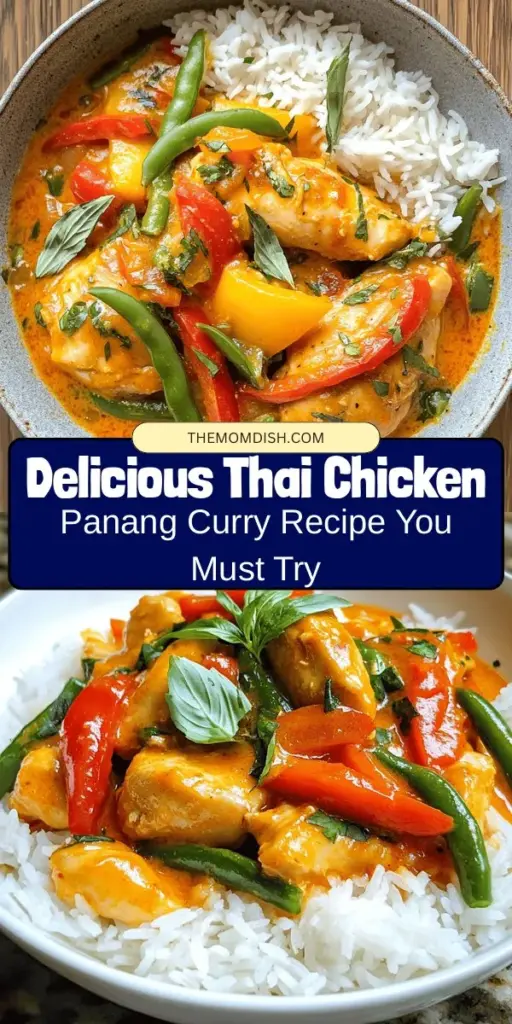 Discover the rich, aromatic flavors of Thailand with the best Thai Chicken Panang Curry. This delightful dish features a creamy coconut base, tender chicken, and a blend of spices that creates a harmonious balance of sweet, salty, and spicy flavors. Whether you're a seasoned cook or just starting out, this recipe is easy to follow and guaranteed to impress. Dive into the vibrant world of Thai cuisine today! #ThaiFood #Curry #PanangCurry #Homemade #ComfortFood #CookingAtHome #AuthenticFlavors