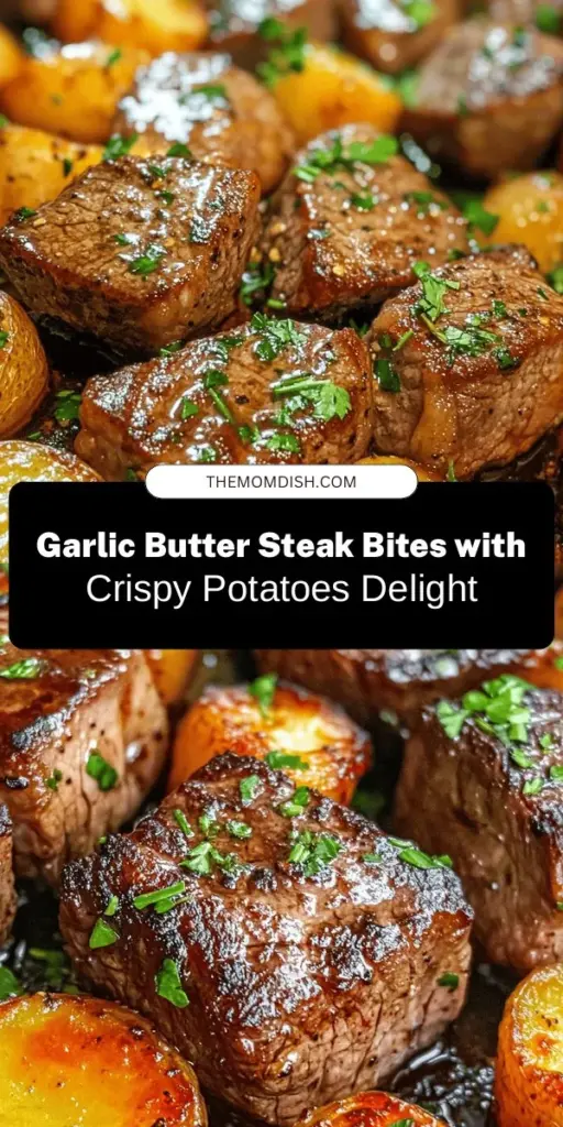 Indulge in the rich flavors of Sizzling Garlic Butter Steak Bites paired with crispy, golden baby potatoes. This recipe is perfect for busy weeknights or festive gatherings, delivering comfort and elegance in every bite. Utilizing tender sirloin steak and simple ingredients, it’s not just a meal but a delightful experience. Customize with your favorite herbs or sauces for a personal twist! #SteakBites #ComfortFood #EasyRecipes #GarlicButter #HomeCooking #DinnerIdeas