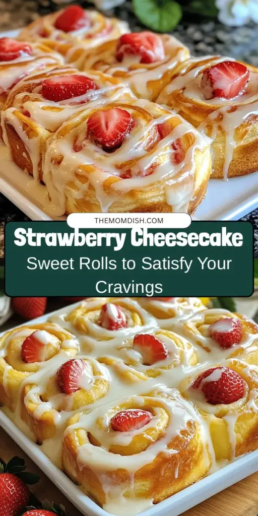 Indulge in the ultimate dessert experience with these Strawberry Cheesecake Sweet Rolls! Fluffy, sweet rolls filled with creamy cheesecake and fresh strawberries create a delicious balance of flavors and textures that's perfect for any occasion. This easy-to-follow recipe lets you impress family and friends with homemade goodness. Enjoy them fresh from the oven and savor every bite! #StrawberryCheesecake #SweetRolls #BakingJoy #DessertTime #HomemadeTreats #FoodieDelight