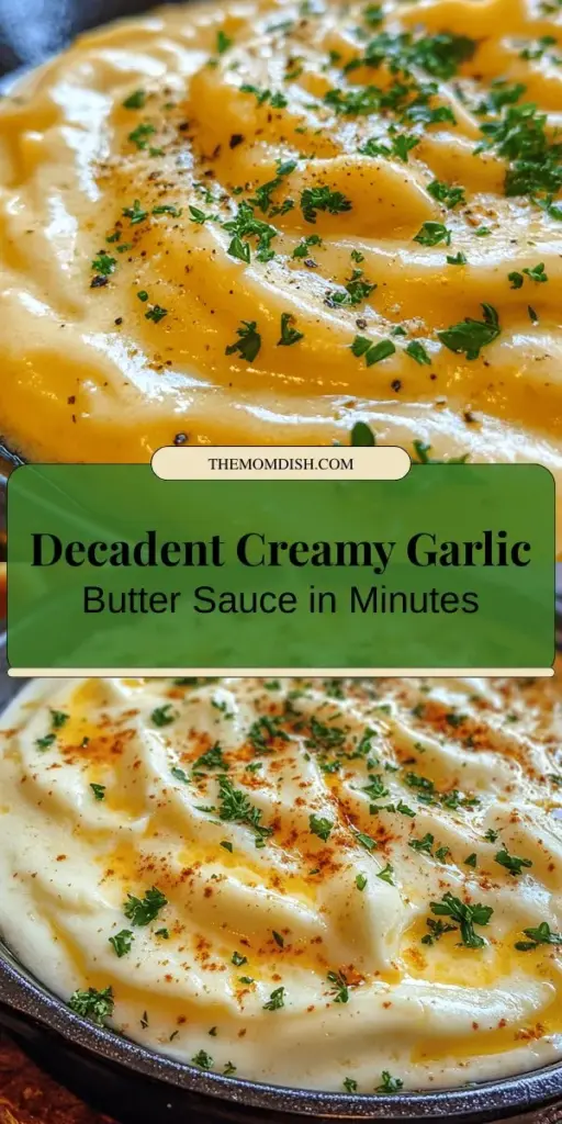 Discover the ultimate comfort food with this Lush Creamy Garlic Butter Sauce recipe! Perfect for elevating pasta, grilled chicken, and steamed vegetables, this versatile sauce combines garlic, butter, and Parmesan for a rich flavor that's hard to resist. Easy to make and delicious, it’s a luxurious addition to any meal. Try it as a dip or drizzle it over baked potatoes for a tasty twist. Start cooking today! #CreamyGarlicButter #SauceRecipe #HomeCooking #Foodie #DeliciousMeals #ComfortFood #CookingIdeas #PastaLovers