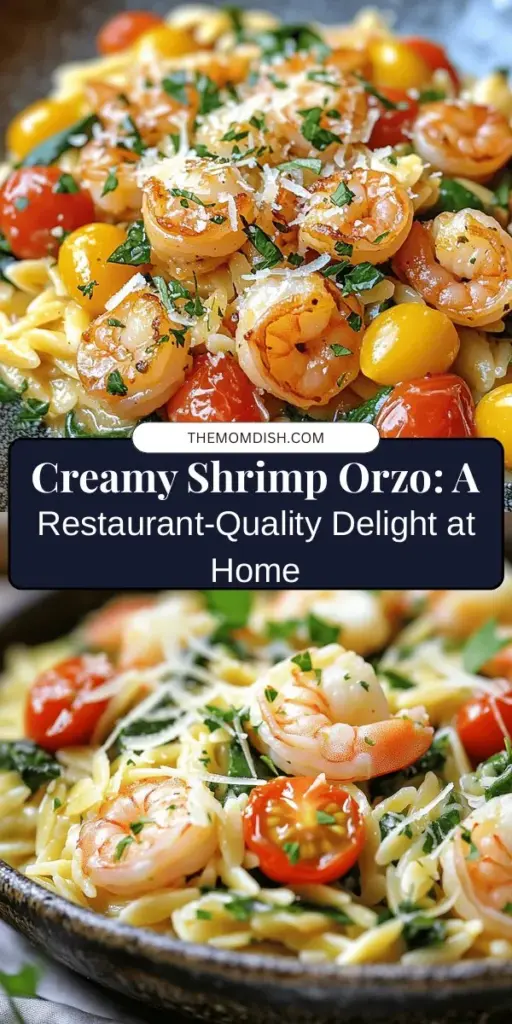 Indulge in the luxurious flavors of Shrimp Orzo in Creamy Wine Sauce, a perfect blend of comfort and elegance. This delicious dish features tender shrimp, silky orzo, and a rich creamy sauce, enhanced by fresh herbs and bright lemon juice. Ideal for weeknight dinners or special occasions, it's easy to make and sure to impress. Elevate your seafood experience with this delightful recipe! #Seafood #Pasta #ComfortFood #Cooking #Foodie #DinnerInspo #RecipeShare