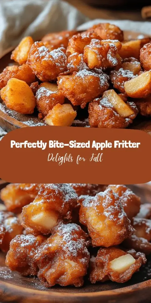 Fall in love with Apple Fritter Bites, the perfect autumn treat! These bite-sized delights combine the sweet and tart flavors of apples with warm spices, all wrapped in a crispy, golden exterior. Easy to make, they're ideal for gatherings or a cozy night in. Experiment with different apple varieties for unique tastes and enjoy them warm, dusted with powdered sugar or drizzled with caramel sauce. Indulge in this seasonal favorite! #AppleFritterBites #FallTreats #Baking #Desserts #AutumnFlavors