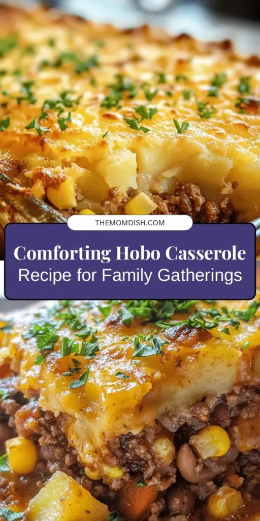 Discover the comforting flavors of Hobo Casserole Delight, a delightful one-pot dish that’s perfect for busy weeknights! This heartwarming recipe, with roots in American history, combines savory ground beef, tender potatoes, and gooey cheddar cheese in a medley of delicious ingredients. It's easy to customize, making it a favorite for families. Bring everyone together around the table and enjoy this classic comfort food. #HoboCasserole #ComfortFood #EasyRecipes #FamilyMeals #OnePotWonder #CookingAtHome