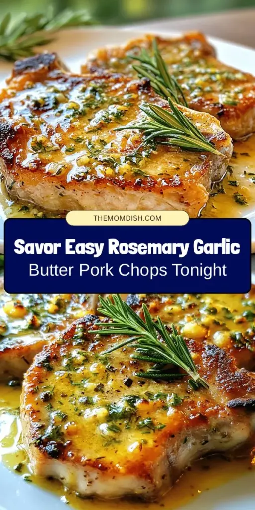 Indulge in the mouthwatering delight of Rosemary Garlic Butter Pork Chops! This easy recipe combines the rich flavors of succulent pork with fresh garlic and aromatic rosemary, creating a gourmet meal in no time. Perfect for busy weeknights or special occasions, these juicy chops are both satisfying and nourishing. Pair with roasted veggies or a light salad for a complete dinner. Try it out and impress your loved ones! #PorkChops #CookingInspiration #EasyRecipes #Foodie #DinnerIdeas