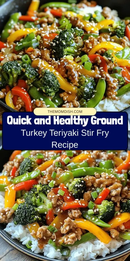 Looking for a quick, healthy dinner idea? Try this Ground Turkey Teriyaki Stir Fry! This delicious dish combines lean turkey with a colorful array of vegetables and a savory-sweet teriyaki sauce, all ready in under 30 minutes. It's perfect for busy weeknights or meal prep. Packed with protein and vitamins, this stir fry is both nutritious and satisfying. Customize it to your taste and enjoy! #HealthyRecipes #StirFry #GroundTurkey #QuickDinner #MealPrep