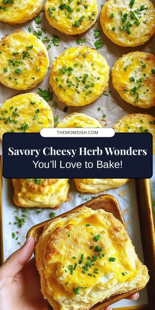 Discover the mouthwatering charm of Cheesy Herb Wonders, the perfect savory treat that's simple to make and bursting with flavor! These flaky, cheesy biscuits combine sharp cheddar and Parmesan with fresh herbs like chives and parsley. Ideal for snacks, brunch, or paired with soups, they are sure to be a hit in your kitchen. Check out the recipe and impress your friends and family with this delightful dish! #CheesyHerbWonders #Baking #SavoryBiscuits #HomemadeDelight #CheeseLovers #ComfortFood #EasyRecipes #BrunchIdeas