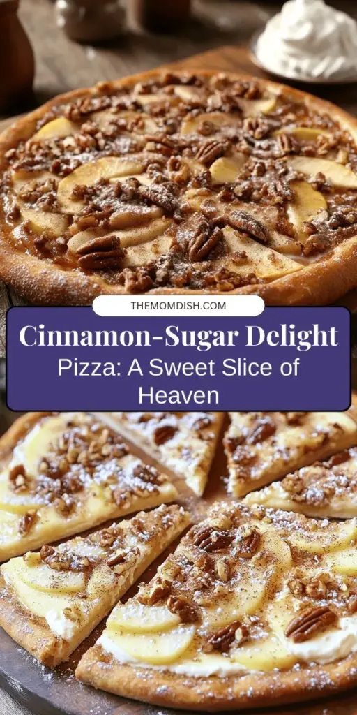 Indulge in the warm, gooey goodness of Cinnamon-Sugar Delight Pizza—a sweet twist on classic pizza that's perfect for any gathering or cozy night in. This delightful dessert combines the nostalgic flavors of cinnamon rolls with shareable fun! Easy to make and fully customizable, it’s sure to impress family and friends. Elevate your dessert game and experience the delightful blend of cinnamon and sugar. #DessertPizza #CinnamonSugar #BakingFun #SweetTreats #EasyRecipes #FamilyGatherings