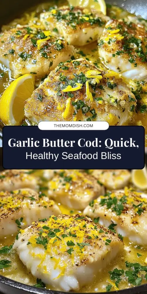 Discover the mouthwatering flavors of Garlic Butter Cod Delight! This healthy, easy-to-make dish features flaky cod fillets cooked in a rich garlic butter sauce that elevates dinner to gourmet status. Perfect for both weeknight meals and special occasions, this recipe combines simple ingredients like fresh cod, garlic, and parsley for a nutritious seafood feast. Impress friends and family with this flavorful dish! #CodRecipe #HealthyEating #SeafoodLovers #DinnerInspiration #YummyFood