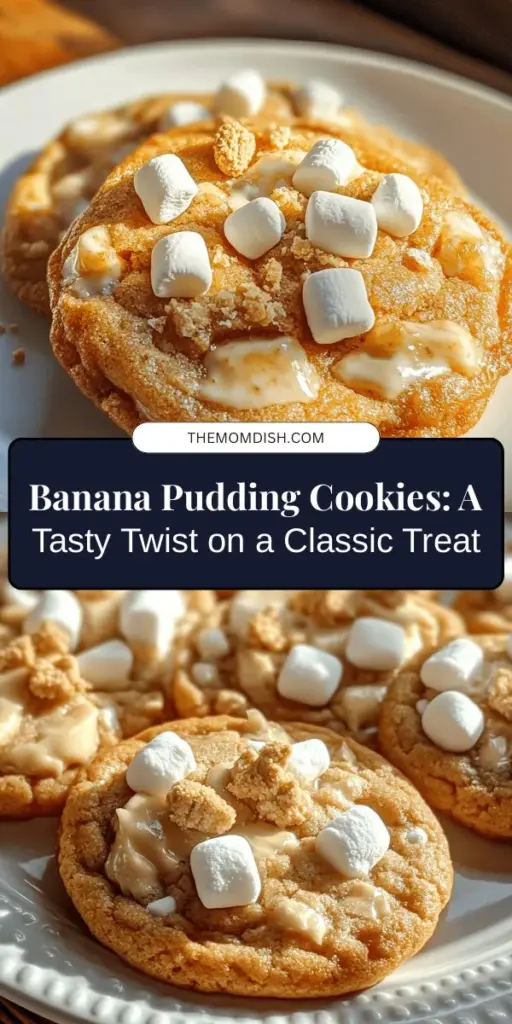 Indulge in the sweet nostalgia of Banana Pudding Cookies, a delightful twist on a classic dessert! Packed with ripe bananas, crushed vanilla wafers, and mini marshmallows, these cookies deliver the creamy flavors of banana pudding in every bite. Perfect for sharing at gatherings or enjoying at home, they bring a comforting warmth that will make your kitchen feel cozy. Try this fun recipe for a treat everyone will love! #BananaPuddingCookies #Baking #DessertRecipes #HomemadeCookies #NostalgicTreats #SweetTooth