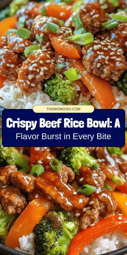 Discover the mouthwatering Crispy Beef Rice Bowl, a delightful fusion of savory flavors and crunchy textures. Featuring perfectly cooked rice topped with crispy ground beef and colorful vegetables, this dish is nutritious and satisfying. Ideal for busy weeknights or casual gatherings, it's easy to customize and prepare. Elevate your meal with fresh ingredients and fun garnishes! Try this delicious recipe today! #BeefRiceBowl #HealthyEating #CrispyBeef #DinnerIdeas #FoodInspiration #MealPrep #EasyRecipes