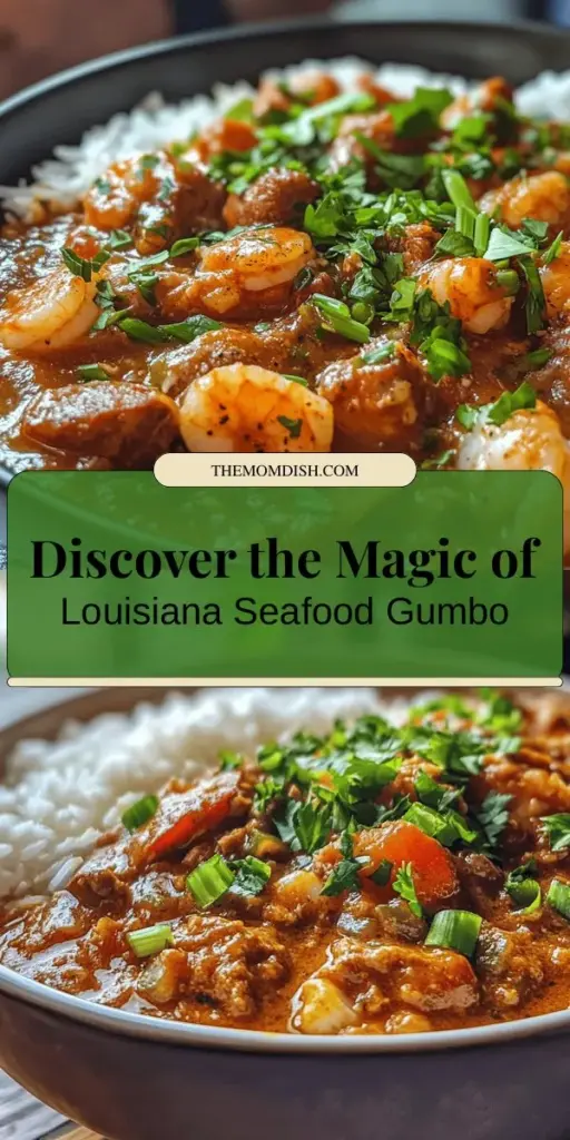 Discover the incredible flavors of Louisiana Seafood Gumbo, a true culinary treasure that celebrates Southern cuisine! This savory dish combines fresh seafood, andouille sausage, and a blend of spices, all simmered in a rich broth. Learn about its cultural origins, essential ingredients, and a step-by-step guide to making this beloved recipe. Perfect for gatherings or cozy nights in, gumbo brings people and stories together. Dive in! #Gumbo #Seafood #LouisianaCuisine #ComfortFood #Cooking #SouthernFood #Foodie