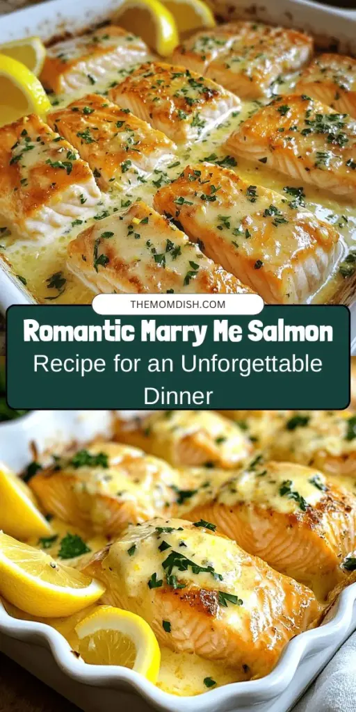 Looking to impress your loved one? Try Marry Me Salmon, a romantic dish perfect for special occasions! With succulent salmon and a creamy herb-infused sauce, this recipe not only tantalizes the taste buds but also creates unforgettable memories. Packed with health benefits like omega-3 fatty acids, this dish is an ideal choice for a gourmet dinner at home. Elevate your next meal with this delightful recipe! #MarryMeSalmon #RomanticDinner #GourmetCooking #HealthyEating #SeafoodLovers #DinnerInspiration