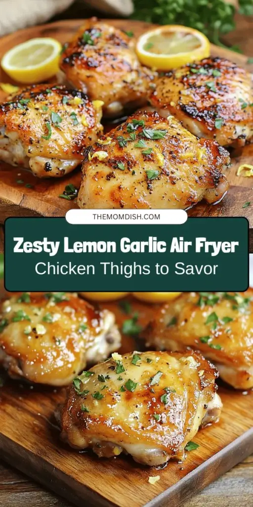 Discover the deliciousness of Zesty Lemon Garlic Air Fryer Boneless Chicken Thighs, a quick and healthy recipe that's perfect for busy weeknights! With the perfect balance of lemon and garlic, this dish is bursting with flavor and easy to prepare. Say goodbye to heavy oil and hello to crispy, juicy chicken cooked to perfection in your air fryer. Get ready to elevate your meals with this flavorful journey! #AirFryerRecipes #HealthyEating #ChickenThighs #MealPrep #QuickDinner #DeliciousFood