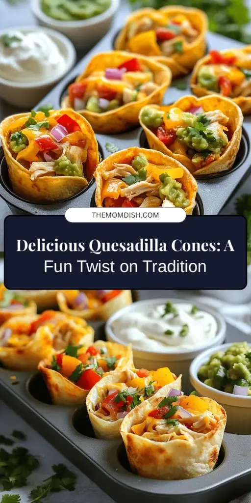 Discover the fun and delicious world of Quesadilla Cones! This creative twist on the classic quesadilla offers a delightful cone-shaped treat that's perfect for parties and family dinners. Filled with gooey cheese, flavorful proteins, and colorful veggies, these cones cater to every palate. Bake or air fry them for a crispy finish and serve with your favorite dipping sauces. Get ready to impress your guests! #QuesadillaCones #Foodie #Yummy #MexicanFood #CulinaryCreativity #RecipeIdeas