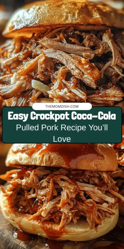 Discover the delightful flavors of Crockpot Coca-Cola Pulled Pork, a simple and savory recipe that turns pork shoulder into a tender, mouthwatering dish with minimal effort. With the unique blend of Coca-Cola and barbecue sauce, this pulled pork is perfect for sandwiches, tacos, or served alongside your favorite sides. Enjoy fuss-free entertaining or make-ahead meals that will impress everyone! #CrockpotRecipes #PulledPork #FamilyDinners #EasyMeals #SlowCooker