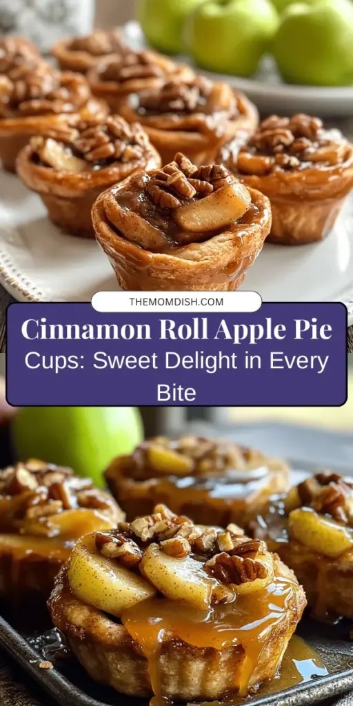 Indulge in the delightful fusion of flavors with these Cinnamon Roll Apple Pie Cups! Each soft, pillowy cup combines caramelized Granny Smith apples with the warmth of cinnamon and nutmeg, all wrapped in buttery cinnamon roll dough. Perfect for gatherings or a sweet treat at home, these easy-to-make cups are sure to impress! Add a drizzle of caramel or a sprinkle of pecans for an extra touch. Try this irresistible recipe today! #CinnamonRoll #ApplePie #Dessert #Baking #SweetTreats #RecipeIdeas