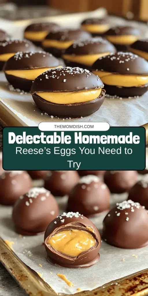 Create your own decadent homemade Reese’s Eggs with this easy guide! Experience the nostalgia of rich peanut butter surrounded by smooth chocolate while customizing flavors to your taste. Perfect for gifting, sharing, or enjoying solo, these delightful treats can elevate any festive occasion. Follow simple steps to craft your version of this beloved candy and enjoy the satisfaction of homemade goodness! #HomemadeReeses #ChocolateTreats #BakingJoy #EasterTreats #SweetRecipes #FoodieFun