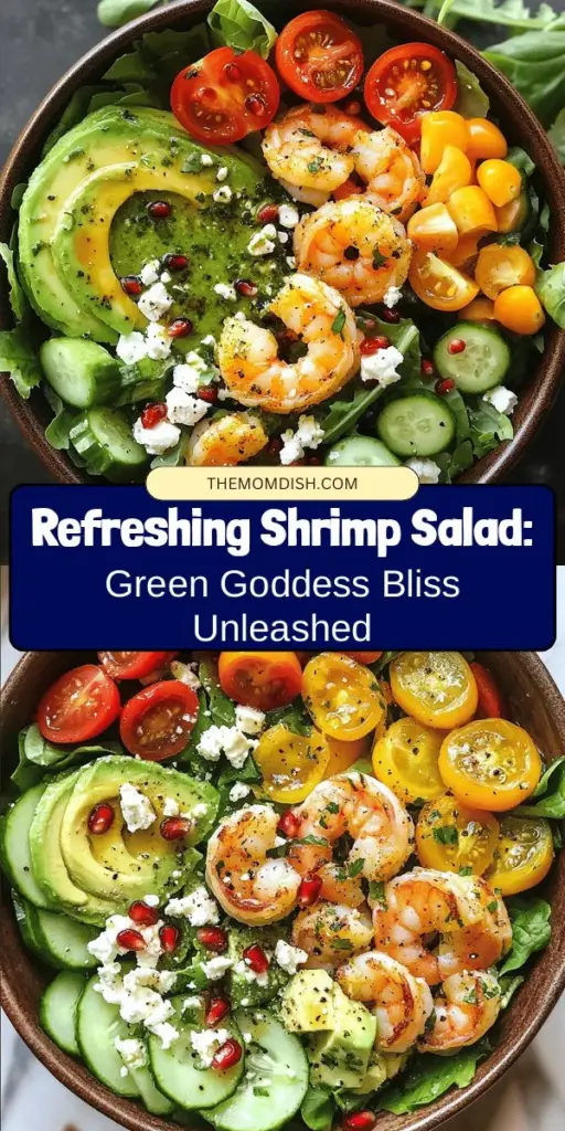 Dive into summer with the refreshing Green Goddess Meets Underwater King shrimp salad! Featuring succulent shrimp, vibrant greens, and a creamy Green Goddess dressing, this dish is a feast for the eyes and taste buds. Perfect for light lunches or elegant gatherings, it's quick to prepare and packed with nutrients. Enjoy every bite of this nutritious powerhouse that embodies the essence of summer! #ShrimpSalad #HealthyEating #SummerRecipes #GreenGoddess #FreshSalad #EasyRecipes