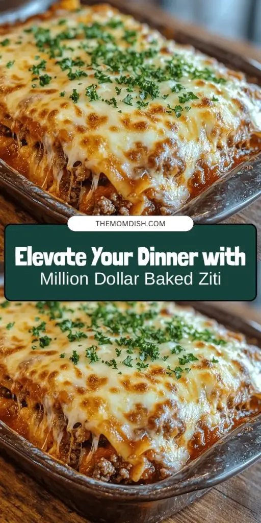 Discover the secret to an unforgettable meal with this Million Dollar Baked Ziti recipe! Elevating comfort food to a whole new level, this indulgent version features high-quality ingredients and a creamy texture that will have everyone raving. Perfect for family dinners, potlucks, or cozy gatherings, learn how to create a delicious and satisfying dish that's rich in flavor and easy to make. Share the joy of cooking and savor every bite! #BakedZiti #ComfortFood #ItalianRecipes #Foodie #DinnerInspiration #PastaLove