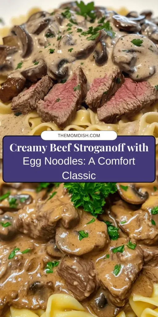 Discover the delightful journey of making Savory Creamy Beef Stroganoff with Egg Noodles—a classic comfort food that's rich in flavor and history. This hearty dish features tender beef, creamy sauce, and earthy mushrooms, all served over egg noodles. Perfect for family gatherings or cozy nights in, this recipe also offers nutritional benefits that make it a well-rounded meal choice. Elevate your cooking game with this indulgent recipe! #BeefStroganoff #ComfortFood #CookingWithBeef #DeliciousDinner #NoodleRecipes #FamilyMeals