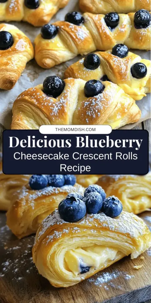 Indulge in the deliciousness of Blueberry Cheesecake Crescent Rolls with this easy recipe! This delightful dessert combines creamy cheesecake and fresh blueberries wrapped in flaky crescent dough. Perfect for any occasion, these rolls are quick to make and impressive to serve. Treat yourself and your loved ones to this sweet treat that’s sure to leave everyone wanting more. Bake a batch today! #BlueberryCheesecake #CrescentRolls #DessertRecipe #BakingAtHome #QuickDessert #TreatYourself