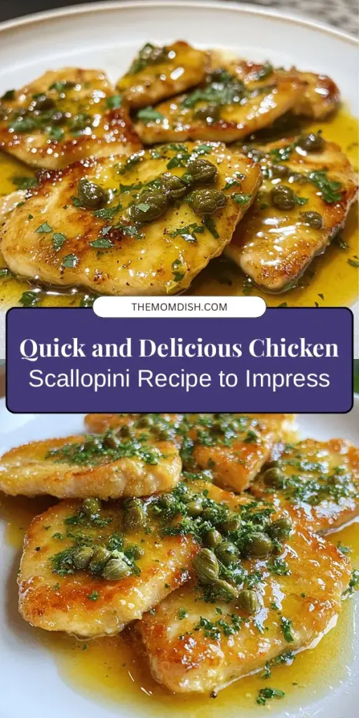 Discover the deliciousness of Chicken Scallopini with Easy Piccata Sauce! This quick and flavorful Italian dish features tender chicken breasts, zesty lemon, and briny capers, all prepared in just 30 minutes. Perfect for weeknight dinners or special gatherings, it pairs wonderfully with pasta, salads, or roasted veggies. Impress your loved ones with this simple recipe that packs a punch of flavor. Try it today! #ChickenScallopini #PiccataSauce #EasyRecipes #ItalianCuisine #DinnerInspo